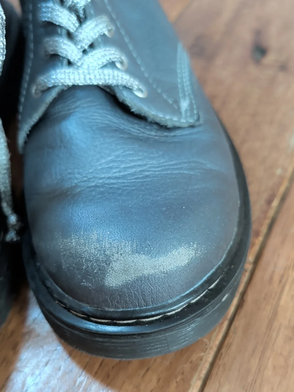 Dr. Martens 1460 Pascal J Silver Lace-Up Combat Boots with Side Zippers